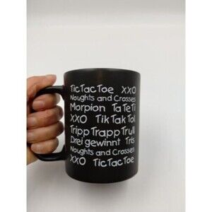 Konitz Tic Tac Toe Chalkboard Chalk COFFEE MUG CUP Souvenir 12 oz 7 Languages